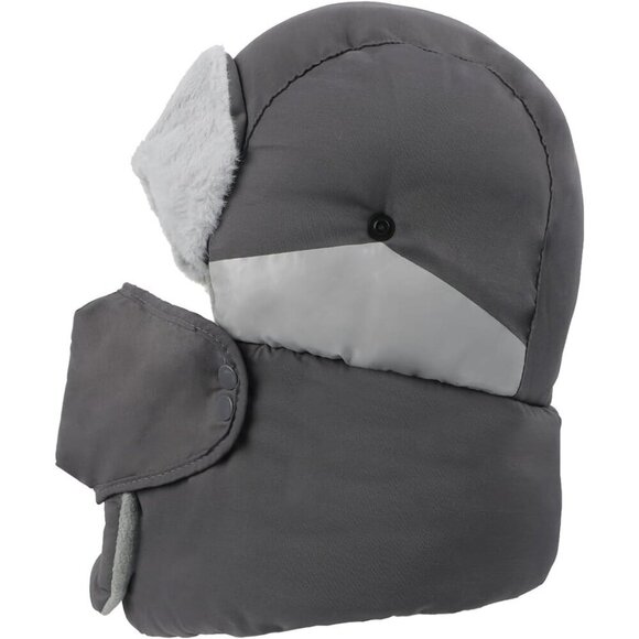 Unisex Gray Winter Trapper Face Mask Waterproof Ski Snow Imported Russian Hat main image 4